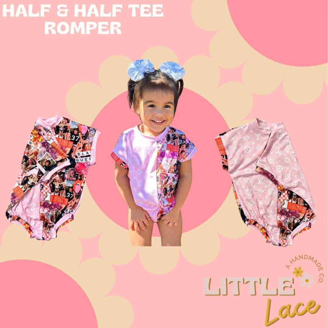 Custom Half & Half Tee Romper